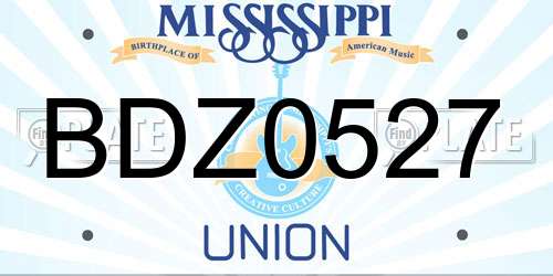BDZ0527 Mississippi License Plate