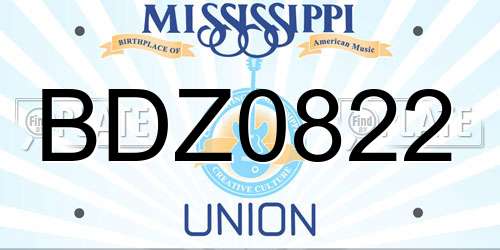 BDZ0822 Mississippi License Plate
