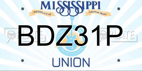 BDZ31P Mississippi License Plate
