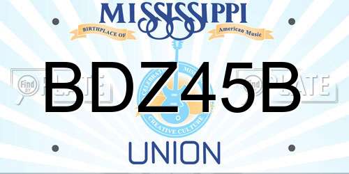 BDZ45B Mississippi License Plate