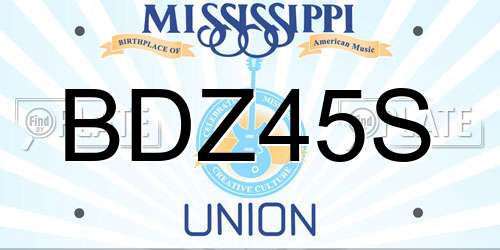 BDZ45S Mississippi License Plate