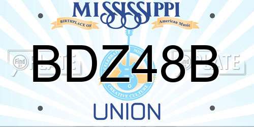 BDZ48B Mississippi License Plate