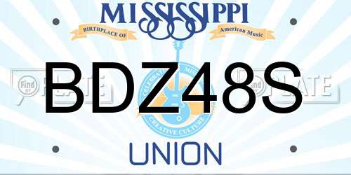 BDZ48S Mississippi License Plate