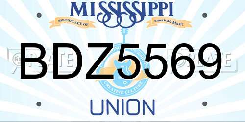 BDZ5569 Mississippi License Plate