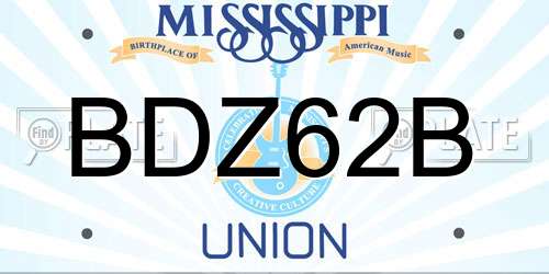 BDZ62B Mississippi License Plate