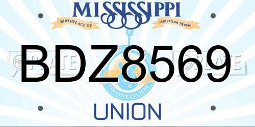 BDZ8569 Mississippi License Plate