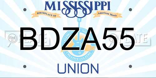 BDZA55 Mississippi License Plate