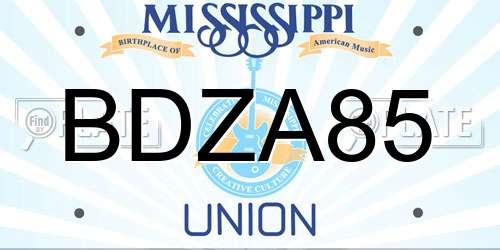 BDZA85 Mississippi License Plate