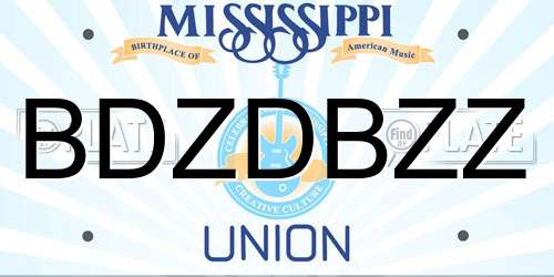 BDZDBZZ Mississippi License Plate
