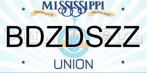 BDZDSZZ Mississippi License Plate