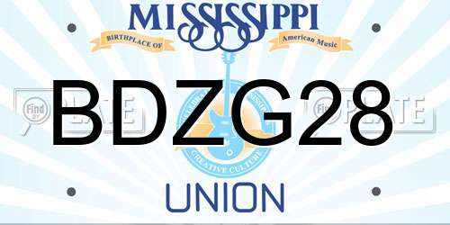 BDZG28 Mississippi License Plate