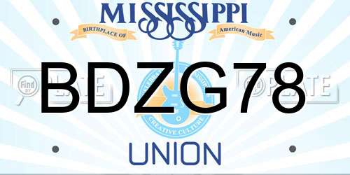 BDZG78 Mississippi License Plate