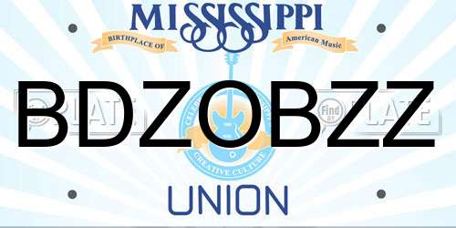 BDZOBZZ Mississippi License Plate
