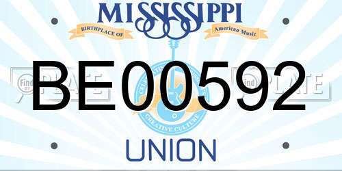 BE00592 Mississippi License Plate