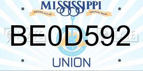 BE0D592 Mississippi License Plate