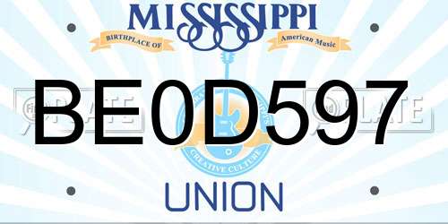 BE0D597 Mississippi License Plate