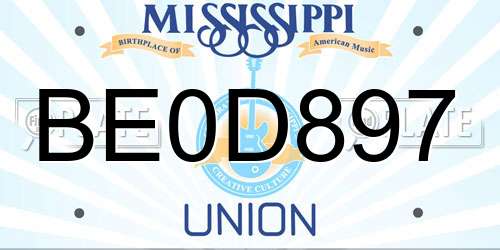 BE0D897 Mississippi License Plate