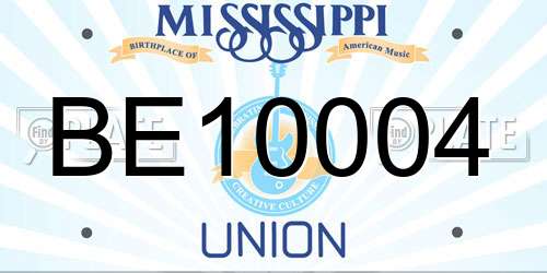 BE10004 Mississippi License Plate