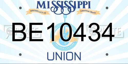 BE10434 Mississippi License Plate