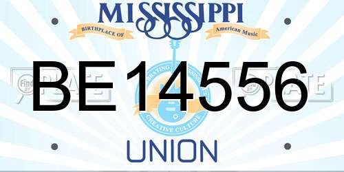 BE14556 Mississippi License Plate