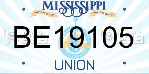 BE19105 Mississippi License Plate