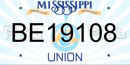 BE19108 Mississippi License Plate