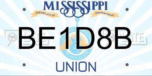BE1D8B Mississippi License Plate