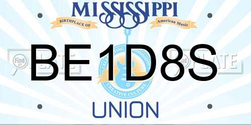 BE1D8S Mississippi License Plate