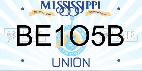 BE1O5B Mississippi License Plate