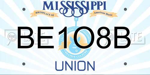 BE1O8B Mississippi License Plate