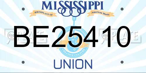 BE25410 Mississippi License Plate