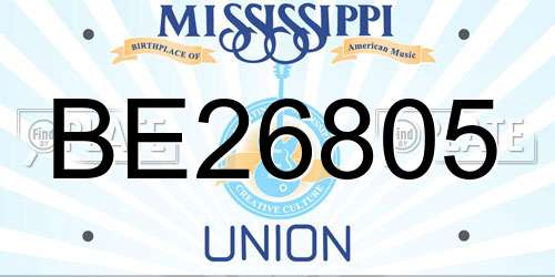 BE26805 Mississippi License Plate