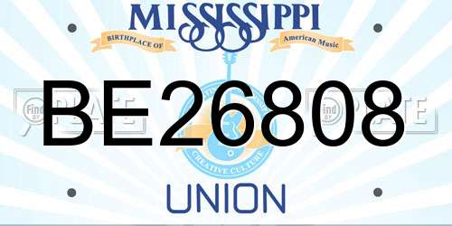 BE26808 Mississippi License Plate