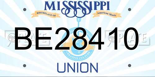 BE28410 Mississippi License Plate
