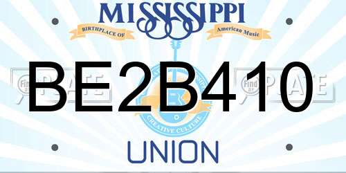 BE2B410 Mississippi License Plate