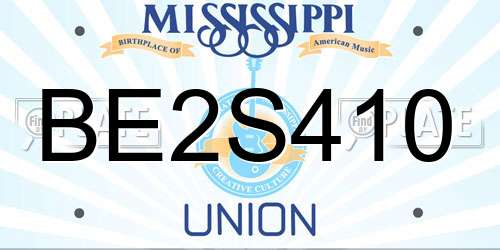 BE2S410 Mississippi License Plate
