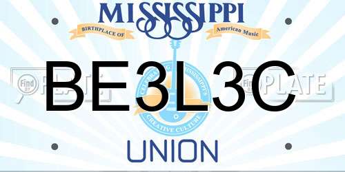 BE3L3C Mississippi License Plate