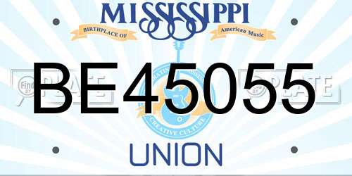 BE45055 Mississippi License Plate
