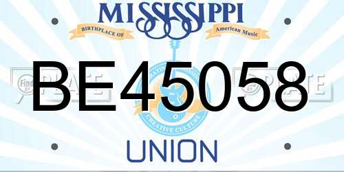 BE45058 Mississippi License Plate