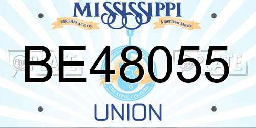 BE48055 Mississippi License Plate