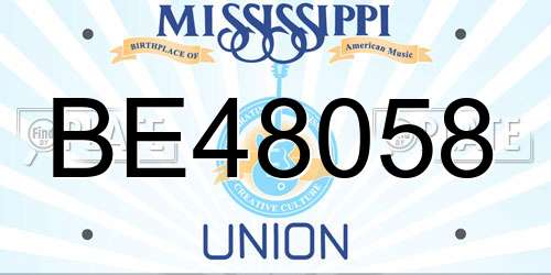 BE48058 Mississippi License Plate