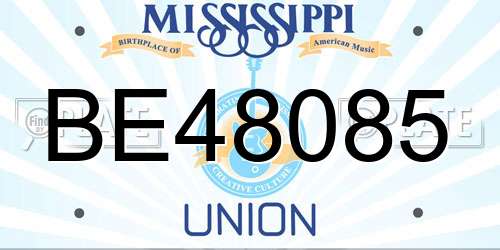 BE48085 Mississippi License Plate