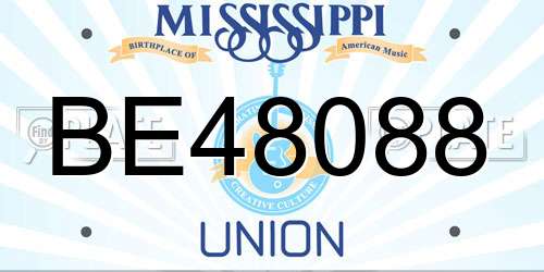BE48088 Mississippi License Plate