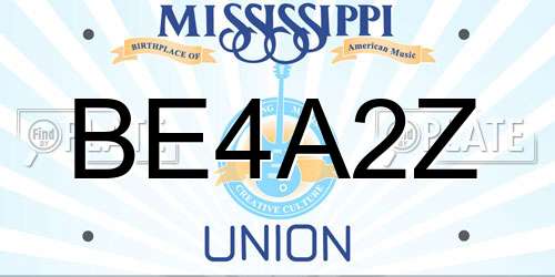 BE4A2Z Mississippi License Plate