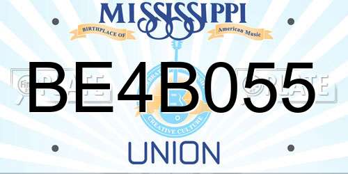 BE4B055 Mississippi License Plate