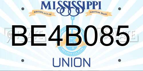 BE4B085 Mississippi License Plate