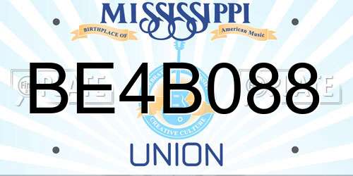 BE4B088 Mississippi License Plate