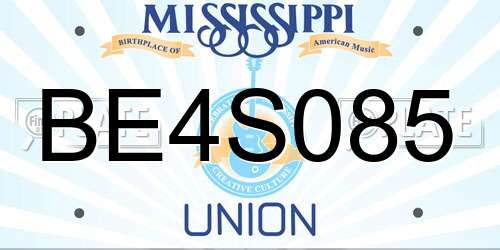 BE4S085 Mississippi License Plate