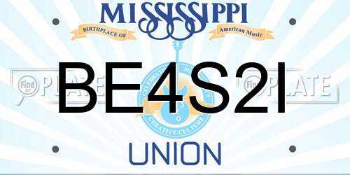 BE4S2I Mississippi License Plate