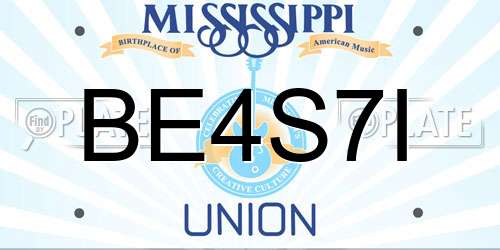BE4S7I Mississippi License Plate